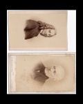 fotografia - Carte de Visite (2) - Voltaire e Guizot - escrito a mão no verso de cada foto - em bom estado de conservação - Guizot (10,5X6,5)cm. - a foto de Voltaire esta cortada (9x6,5)cm.
