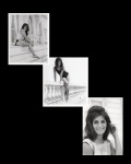 fotografia - Dalida (famosa cantora e atriz egípcio-francesa) - lote com 3 fotos originais da artista durante visita ao Rio de Janeiro no Copacabana Palace Hotel em 1968 - uma das fotos com anotações manuscritas no verso - em ótimo estado de conservação - (25,5x20,5)cm.