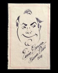 caricatura - Eurico Caruso (1873-1921) - Enrico Caruso famoso tenor de ópera italiano também era um talentoso desenhista, conhecido especialmente por suas caricaturas - self-caricature assinada e datada Buenos Aires, 1917 - em ótimo estado de conservação - verso com numeração romana, caracteristica dos trabalhos de Caruso, com manuscritos e vestígios de colagem - (21,5x14)cm.
