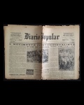 jornal - Revolução de 32 - Diário Popular - anno XLVIII - 13 de setembro de 1932 - nº 15929 - J. M. Lisboa Junior(director) - 6 p. - papel amarelado e quebradiço - marcas de dobras escurecidas e danificadas - (60x43)cm.