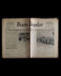 jornal - Revolução de 32 - Diário Popular - anno XLVIII - 23 de setembro de 1932 - nº 15938 - J. M. Lisboa Junior(director) - 4 p. - papel amarelado e quebradiço - marcas de dobras escurecidas e danificadas - (60x43)cm.