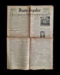 jornal - Revolução de 32 - Diário Popular - anno XLVIII - 28 de setembro de 1932 - nº 15942 - J. M. Lisboa Junior(director) - 6 p. (este exemplar só tem 4 p.) - papel amarelado e quebradiço - marcas de dobras escurecidas e danificadas - (60x43)cm.