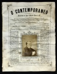 revista - O Contemporaneo - numero 63 - 1879 - 5º anno - propriedade de João d` Almeida Pinto - collaborador Photographico A. Fillon -  fotografia da capa Augusto José Pereira - 4 p. - com manchas do tempo - furo de bicho - lateral esquerda com marcas de encadernação - (30x23,5) cm.