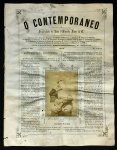 revista - O Contemporaneo - numero 69 - 1879 - 5º anno - propriedade de João d` Almeida Pinto - collaborador Photographico A. Fillon -  fotografia da capa João Baptista Montedonio - 4 p. - com manchas do tempo - furo de bicho - lateral esquerda com marcas de encadernação - (30x23,5) cm.