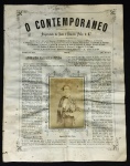 revista - O Contemporaneo - numero 70 - 1879 - 5º anno - propriedade de João d` Almeida Pinto - collaborador Photographico A. Fillon -  fotografia da capa Augusto Marques  Pinto - 4 p. - com manchas do tempo - furo de bicho - lateral esquerda com marcas de encadernação - (30x23,5)cm.