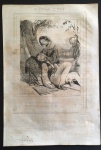 litografia - Paul Gavarni (ilustrador francês 1804-1866) - litografia original publicada no Jornal Le Charivari (1832 a 1937 jornal diário humorstico) - Les Etudians de Paris - Imp. D` Aubert & Cie. - papel amarelado pelo tempo - medida da imagem (24x15,8) cm - medida da folha (36x25) cm.