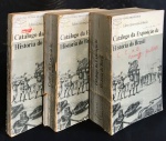 livro - Catálogo da Exposição de História do Brasil - Biblioteca Nacional do Rio de Janeiro - Coleção Temas Brasileiros 10 - 1981 - 3 volumes com numeração sequencial 1758 p. - brochura com as capas e lombadas danificadas pelo tempo - miolo amarelado - anotação de antigo dona nas capas e em diversas paginas - (22,5X16) cm.