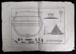 gravura - Marine - pertence a obra "Encyclopédie Méthodique. Marine. Paris, Panckoucke, 1783-1787. 4 vol. " - Pl 116 - Bernard direxit - imagem (22,7X34) cm. - com as margens (31,5X45,8) cm. - papel levemente amarelado com algumas manchas - bordas irregulares - canto superior esquerdo rasgado.