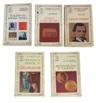 Lote de 5 Clássicos de Ouro Portugueses (Edições de Ouro, c. 1960/70): Almeida Garrett, Herculano, Camilo Castelo Branco e Camões. Edições de bolso, capa mole, marcas do tempo. -dim- 11x16