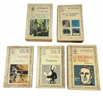 Lote de 5 Clássicos de Bolso (Stendhal, V. Hugo, J. de Alencar, M. Pena), Edições Antigas. Coleção de títulos franceses e brasileiros em edições populares, marcas do tempo. -dim- 11x16.