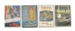 Lote de 4 volumes (CDs/DVDs) de shows clássicos e raros (Nirvana, Amy Winehouse, Montserrat), incluindo um volume do Pearl Jam que contém os dois shows: Live in Texas e Live in Santiago. Marcas do tempo.