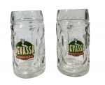 Lote de 2 canecas de cerveja Devassa Cervejaria (aproximadamente 0,5L), estilo stein, fabricadas na Itália, em bom estado geral de conservação. Marcas do tempo. -dim- 7,5d x 16,5a 