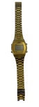 Relógio Digital Casio A168W Dourado Vintage Módulo 593/Malásia). Item usado, com desgaste significativo no acabamento da caixa e pulseira (banho dourado), necessitando de limpeza e revisão. No estado.