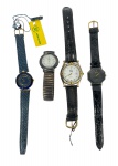 Lote de 4 Relógios de Pulso, incluindo modelos Mirvaine, todos de quartzo, em estado variado de conservação, ideais para coleção, peças ou restauro. No estado.