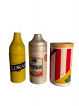 Lote com 3 porta garrafa de 600ml antigas, Lokal , primus e outra com tema de praia - RETIRADA POR CONTA DO COMPRADOR NO BAIRRO DO ESTÁCIO 