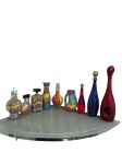 Lote com 9 objetos decorativos com areia colorida - dim - 19 cm de altura menor e 46 cm maior- RETIRADA POR CONTA DO COMPRADOR NO BAIRRO DO ESTÁCIO 