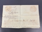 Brasil Império - Documento Histórico raro - Manuscrito pelo Visconde de Cabo Frio, destinada ao D. Pedro II sendo assinado e rubricado pelo mesmo, com pedido de Reforma para ao Capitão do Primeiro Regimento Montaria Ligeira, o nobre  "José Leopoldo Nabuco de Araújo" após sofrer moléstia incurável e se tornar incapaz de exercer suas funções, datado de 1869,  contém selo d'água real - dim - 40x52  (JOSÉ LEOPOLDO NABUCO DE ARAÚJO, n. 1820 em Belém, f. 1870 no Rio de Janeiro, de tísica. Membro do corpo de cavalaria do Exército. Em 1844 era alferes. Capitão. Casou-se em 18-08-1850, no Rio de Janeiro, com MARIANA JOAQUINA DE MENEZES FALCÃO 32595a, f. no Rio de Janeiro) filho de JOSÉ THOMAZ NABUCO DE ARAÚJO 1º do nome, n. 02-07-1785 em Salvador, f. 18-03-1850 no Rio de Janeiro, vitimado por febre amarela. Advogado formado em Coimbra em 1807. Em 1816 vai servir na Secretaria do governo do Pará, província onde se demora por cerca de dez anos, tendo papel saliente nas lutas pela Independência. Juiz da Alfândega no Pará. Deputado à Assembleia Geral Legislativa do Pará 1826-29; 1834-37. Presidente das províncias da Paraíba 1831-32 e do Espírito Santo 1836-38. Senador do Império pelo Espírito Santo 1837-50. Casou-se em primeiras núpcias em 02-09-1811, em Salvador, com MARIA BÁRBARA FRANCISCA DA COSTA FERREIRA 32188a, n. no Recife, f. 1821 em Belém do Pará, durante o parto de sua filha Maria Bárbara. Filha de José Thomaz da Costa Ferreira Lacombe, p. 150-2; Nabuco de Araújo, p. 296.José Thomaz Nabuco de Araújo 1º do nome e Bárbara Francisca da Costa Ferreira - FONTE - www.parentesco.com.br