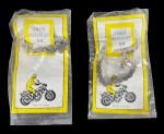 Lote com 2 pulseiras de corrente de bicicleta vintage, `Man`s size, 30 Links`, embaladas e fabricadas em Taiwan.