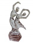 Belíssima escultura produzida em vidro com tema Pas de Deux. Marcas do tempo. -dim- 28a