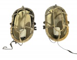 Lote contendo 2 Arandelas Marítimas/Industriais de parede ovais em ferro fundido (Bulkhead Lights) vintage, com grade de proteção e aspecto rústico original. Marcas do tempo.-dim- 12x18x10
