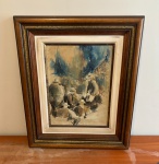 Quadro óleo sobre tela , com tema abstrato multidão - dim - 49x58