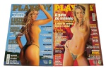 Lote com 2 Revistas Playboy Brasil com Luize Altenhofen na capa (Janeiro/2001 e Dezembro/2001), edições clássicas com destaque para Sheila Carvalho, Dinho (Capital Inicial) e Ciro Batelli. Marcas do tempo.