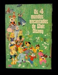 Box completo `Os 4 Mundos Encantados de Walt Disney`, edição de 1976 da Editora Abril. O conjunto de 4 volumes em capa dura está ricamente ilustrado com arte clássica da Disney. Marcas do tempo.