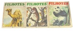Lote com 3 fascículos da clássica coleção Filhotes dos Animais (nºs 5, 11 e 14), Editora Três, anos 70. Peças de colecionismo vintage em bom estado geral, com as contracapas originais para recorte de figurinhas. Marcas do tempo. -dim- 24x31