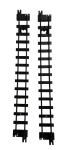 Lote de 2peças de Trilho Reto Longo com Elevação (Aclives/Declives) para Ferrorama Estrela. Marcas do tempo    40