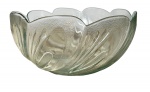 Tigela de Vidro Transparente Vintage KIG Indonesia. Peça única com design em relevo espiralado e borda recortada. Marcas do tempo. (1/2) -dim- 27d x 12a. 