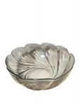 Tigela de Vidro Transparente Vintage KIG Indonesia. Peça única com design em relevo espiralado e borda recortada. Marcas do tempo. (2/2) -dim- 27d x 12a. 