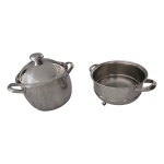 Panela e escorredor para massas em aço Tramontina 18 x 10, Diam. 20 cm.