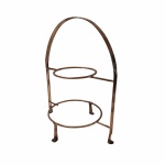 Suporte organizador para pratos com dois platôs espessurado à prata, Diam. 21 e 15, Alt.41 cm.