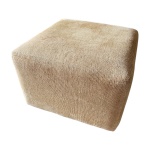 Pufe com forração em chenile na cor caramelo, 58 x 58, Alt. 42 cm.