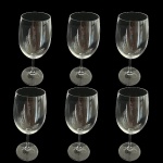 Seis taças em fino cristal para vinho tinto 20 x 6 cm.