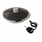 Grill elétrico Aroma, com tampa de vidro,  110V. Diam. 41 cm.