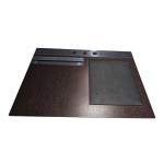 Prancheta multi uso em MDF e metal prateado com espaço para bloco e pager, 45 x 30 cm.