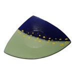 Centro de mesa em vidro policromado, 34 x 35, Alt. 5 cm.