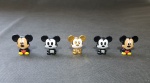 Gogo's - Lote com 5 bonecos Gogo's Disney, colecionáveis do Mickey, tendo o dourado, como peça muito procurada por colecionadores - Dimensão: 3 X 3 cm