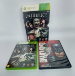 Conservado e Originais - INJUSTICE GODS AMONG US - XBOX 360 - Acompanha dvd fo filme "Liga da Justiça a Legião do Mal"