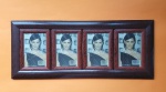 Porta retrato em madeira e vidro para 4 fotos, pode ser usado tanto na horizontal como vertical - Dimensão: 58 X 24 cm
