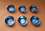 Conjunto com 6 potes em aço inox para doce/sorvete - Diâmetro: 9 cm - Altura: 3 cm