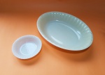 COLOREX - Antiga travessa oval Colorex e Mini Bowl com borda ornamentada com ondulações - Travessa: 31 X 24 X 6 cm - Mini Bowl: 13 X 3 cm