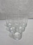 Jogo de 6 copos de água, suco em demicristal lapidado. Medindo 7cm x 13,5cm de altura.