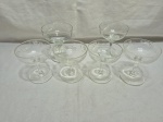Lote de 6 taças abertas em cristal lapidado, modelos diversos. Medindo o maior 9cm x 12cm de altura.