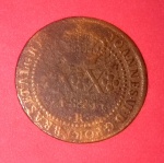 Moeda/Brasil valor de XX réis ano de 1821 - R, material cobre !!!