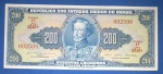 cedula /do Brasil - 200 cruzeiros azul  !!! Primeira estampa , flor de estampa !!!  !!! assinatura Otavio de Bulhões   !!!