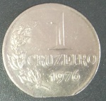 Moeda - Brasil !! Erro Classico !! Fim de Chapa !! valor de 1 Cruzeiro Moeda -  ano de 1976 !! material aço com cuproniquel !! alto valor de mercado !! valor inicial muito abaixo de mercado !!