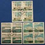 Filatelia- 3 quadras / comemorativas da Marinha do Brasil !!! Com carimbo de primeiro dia !!! Todas diferentes  !! 