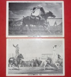 2 postais(USA) show de cavalheiros e montariças,local Texas-Rodeio Gloss Series!!!